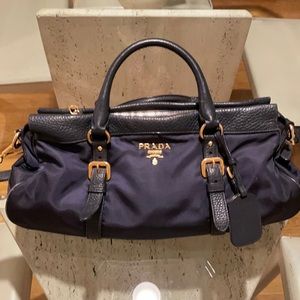 Prada Dark blue Nylon Satchel / Crossbody handbag